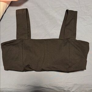 Old Navy Black Square-Neck Cropped Sports Bra